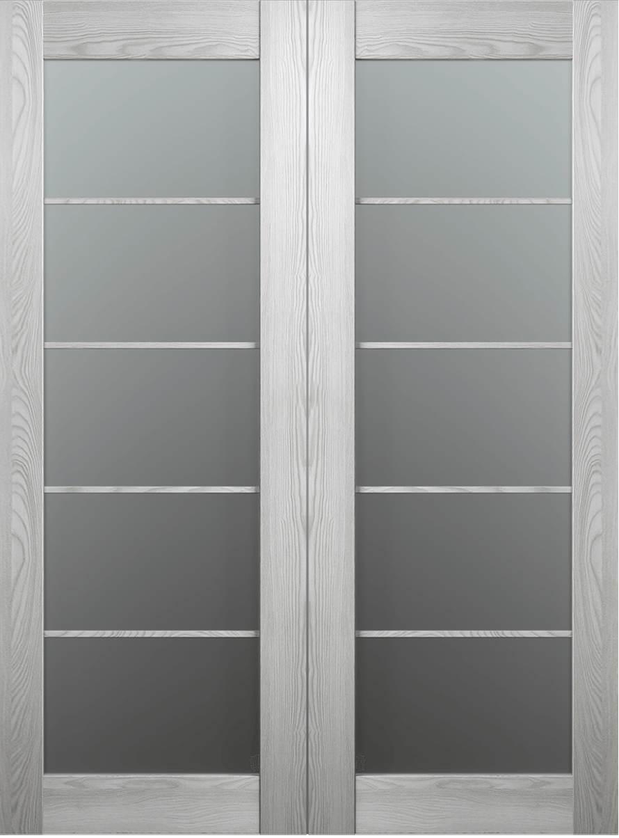 AVON 5 LITE VETRO RIBEIRA ASH DOUBLE BI-FOLD BELLDINNI MODERN INTERIOR DOOR - 2