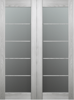 AVON 5 LITE VETRO RIBEIRA ASH DOUBLE BI-FOLD BELLDINNI MODERN INTERIOR DOOR - 2