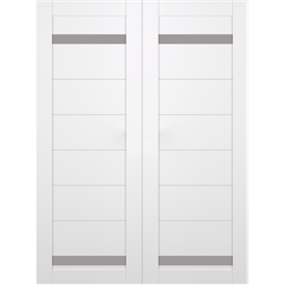 PERLA VETRO SNOW WHITE BYPASS BELLDINNI MODERN INTERIOR DOOR - 2
