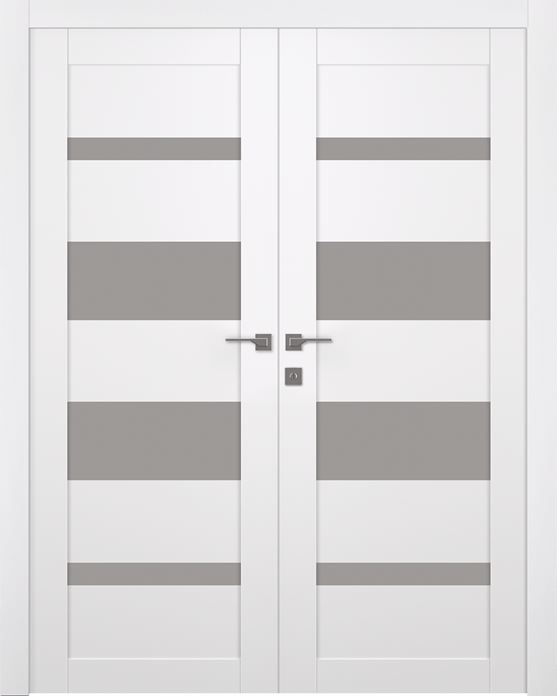 MIRELLA VETRO SNOW WHITE DOUBLE BELLDINNI MODERN INTERIOR DOOR - 1