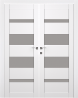 MIRELLA VETRO SNOW WHITE DOUBLE BELLDINNI MODERN INTERIOR DOOR - 1