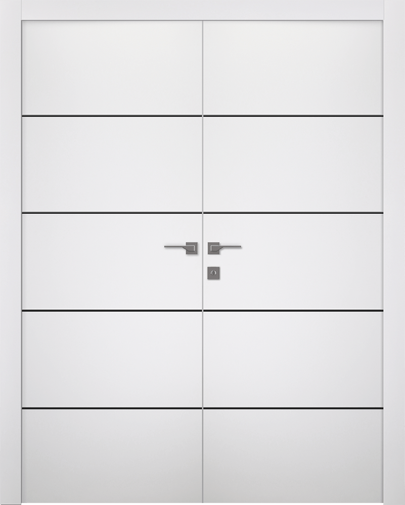 OPTIMA 4H BLACK SNOW WHITE CLOSET DOORS BELLDINNI MODERN INTERIOR DOOR - 1
