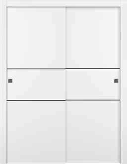PALLADIO 2H BLACK BIANCO NOBLE BYPASS DOORS BELLDINNI MODERN INTERIOR DOOR - 1