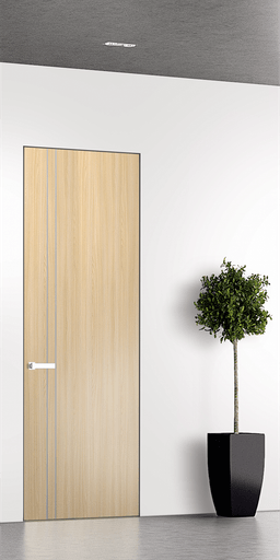 OPTIMA 2V LOIRE ASH DOUBLE INVISIBLE METAL FRAME BELLDINNI MODERN INTERIOR DOOR - 1