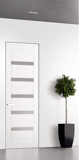 LEORA VETRO SNOW WHITE DOUBLE INVISIBLE METAL FRAME BELLDINNI MODERN INTERIOR DOOR - 1