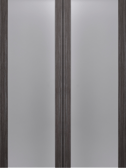 PALLADIO 202 VETRO GRAY OAK DOUBLE BARN DOORS BELLDINNI MODERN INTERIOR DOOR - 2
