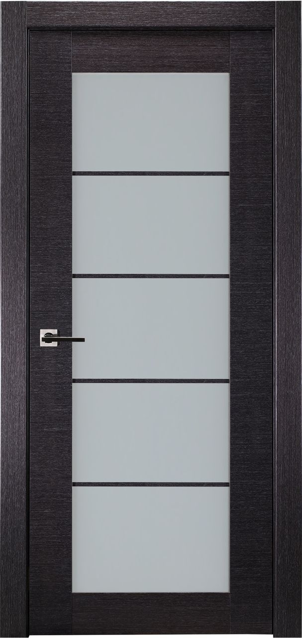 AVANTI 5 LITE VETRO BLACK APRICOT SWING BELLDINNI MODERN INTERIOR DOOR - 1