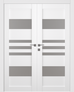 LETI VETRO BIANCO NOBLE DOUBLE BELLDINNI MODERN INTERIOR DOOR - 1