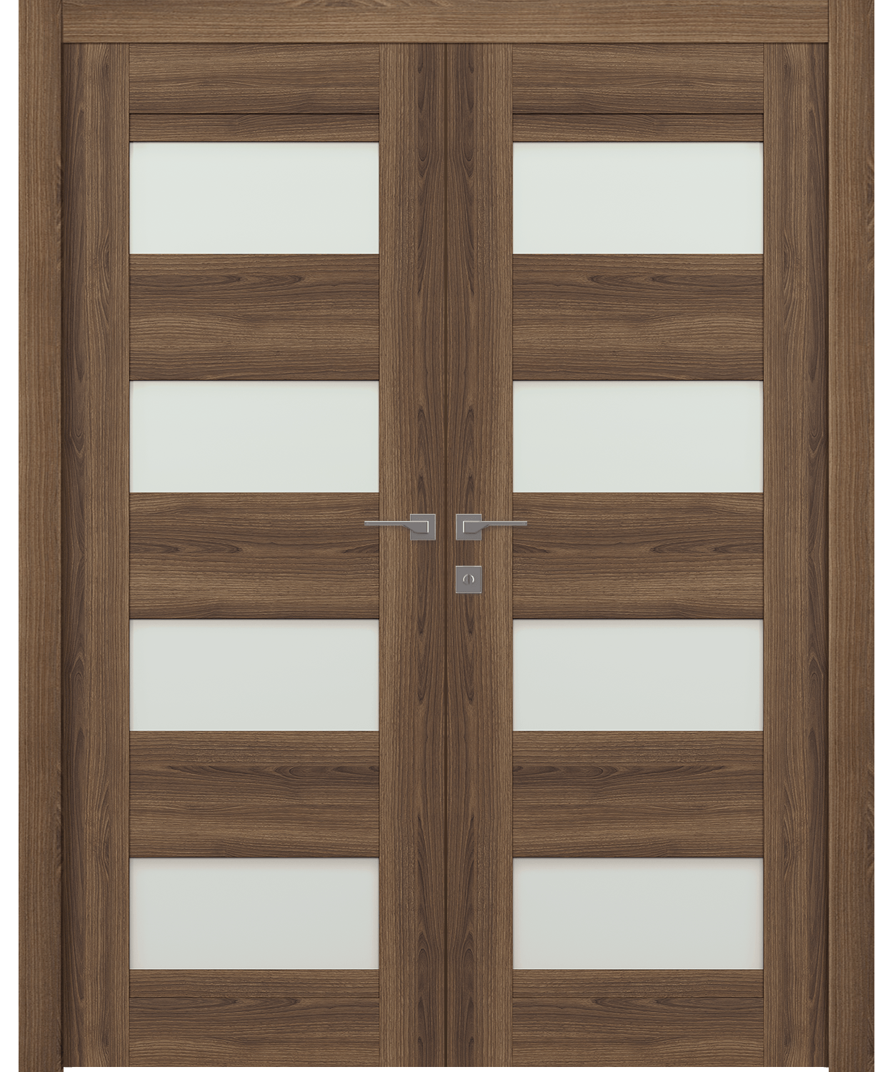AVON 07-08 VETRO PECAN NUTWOOD DOUBLE DOORS BELLDINNI MODERN INTERIOR DOOR - 1