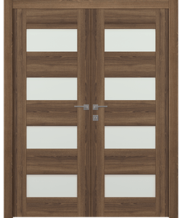 AVON 07-08 VETRO PECAN NUTWOOD DOUBLE DOORS BELLDINNI MODERN INTERIOR DOOR - 1
