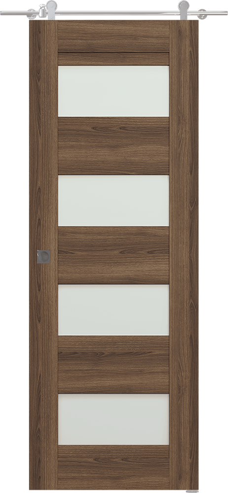 AVON 07-08 VETRO PECAN NUTWOOD BARN DOORS BELLDINNI MODERN INTERIOR DOOR - 1