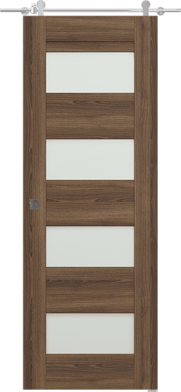 AVON 07-08 VETRO PECAN NUTWOOD BARN DOORS BELLDINNI MODERN INTERIOR DOOR - 1