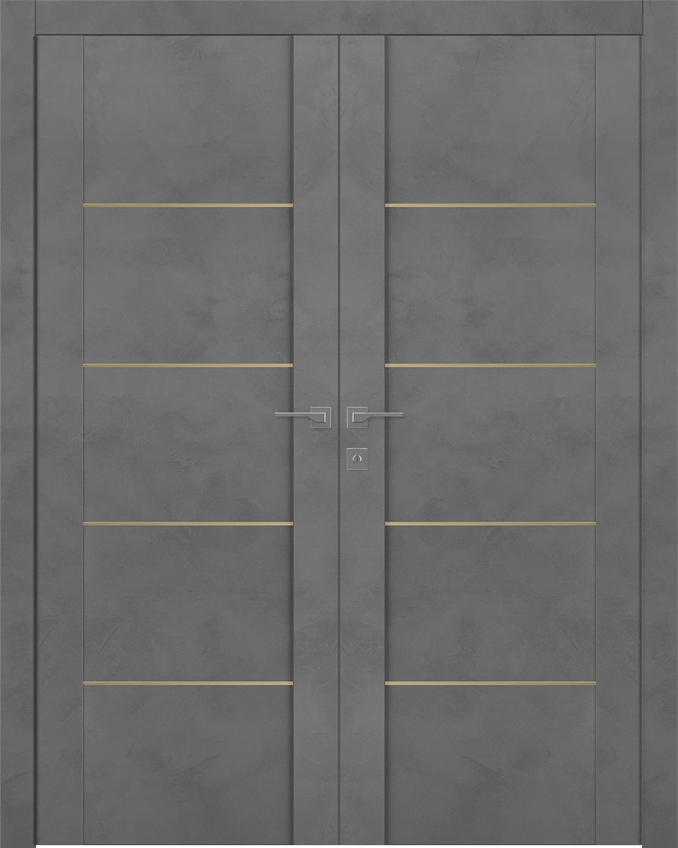 AVON 01 4H GOLD DARK URBAN DOUBLE BELLDINNI MODERN INTERIOR DOOR - 1