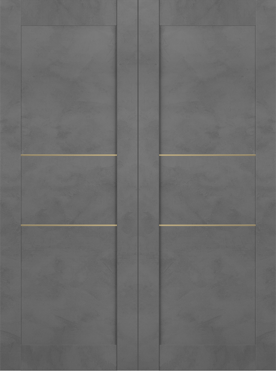 AVON 07 2H GOLD DARK URBAN DOUBLE INVISIBLE METAL FRAME BELLDINNI MODERN INTERIOR DOOR - 2