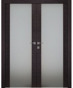 AVANTI 202 VETRO BLACK APRICOT DOUBLE BELLDINNI MODERN INTERIOR DOOR - 1