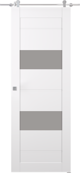 VITA VETRO SNOW WHITE BARN BELLDINNI MODERN INTERIOR DOOR - 1