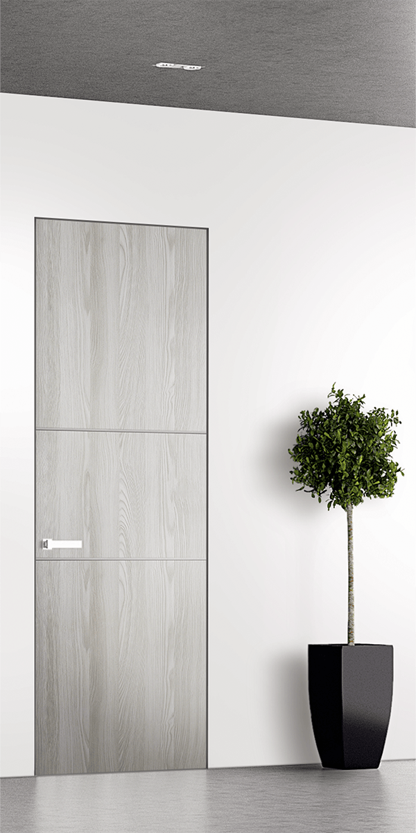 OPTIMA 2H RIBEIRA ASH DOUBLE INVISIBLE METAL FRAME BELLDINNI MODERN INTERIOR DOOR - 1