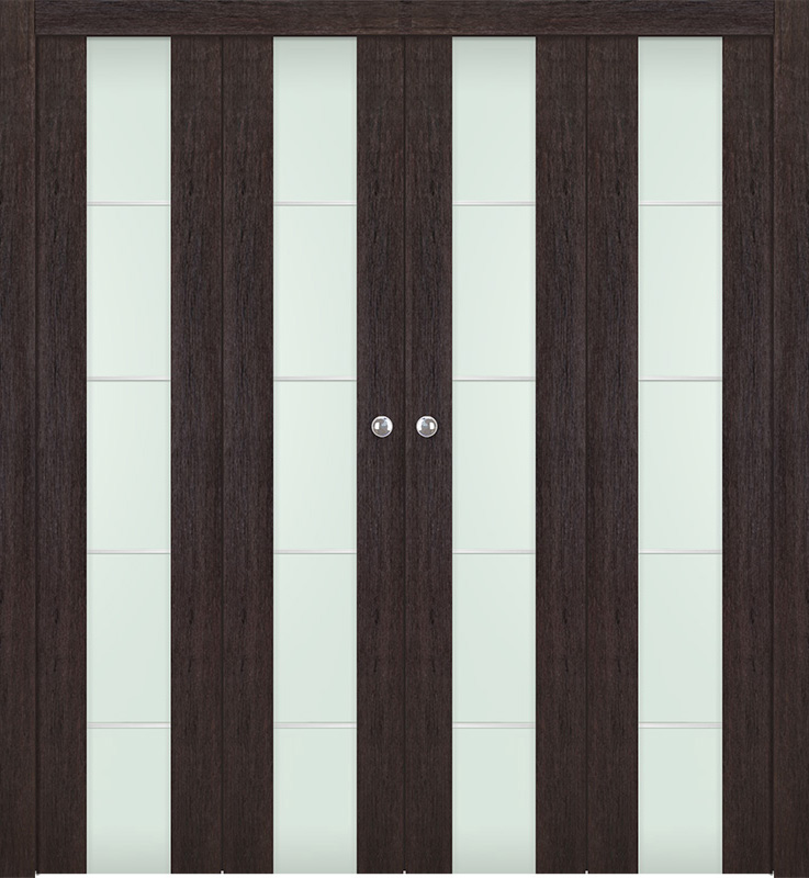 AVON 202 4H VETRO VERALINGA OAK DOUBLE BI-FOLD BELLDINNI MODERN INTERIOR DOOR - 1
