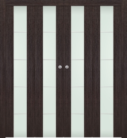 AVON 202 4H VETRO VERALINGA OAK DOUBLE BI-FOLD BELLDINNI MODERN INTERIOR DOOR - 1