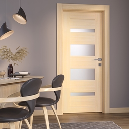 AVON 07-01 VETRO LOIRE ASH DOUBLE INVISIBLE METAL FRAME BELLDINNI MODERN INTERIOR DOOR - 2