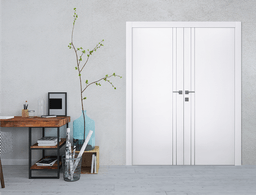 SMART PRO 2V POLAR WHITE DOUBLE POCKET BELLDINNI MODERN INTERIOR DOOR - 2