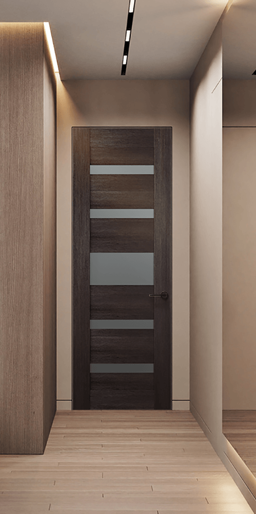 AVON 07-05 VETRO VERALINGA OAK DOUBLE INVISIBLE METAL FRAME BELLDINNI MODERN INTERIOR DOOR - 2