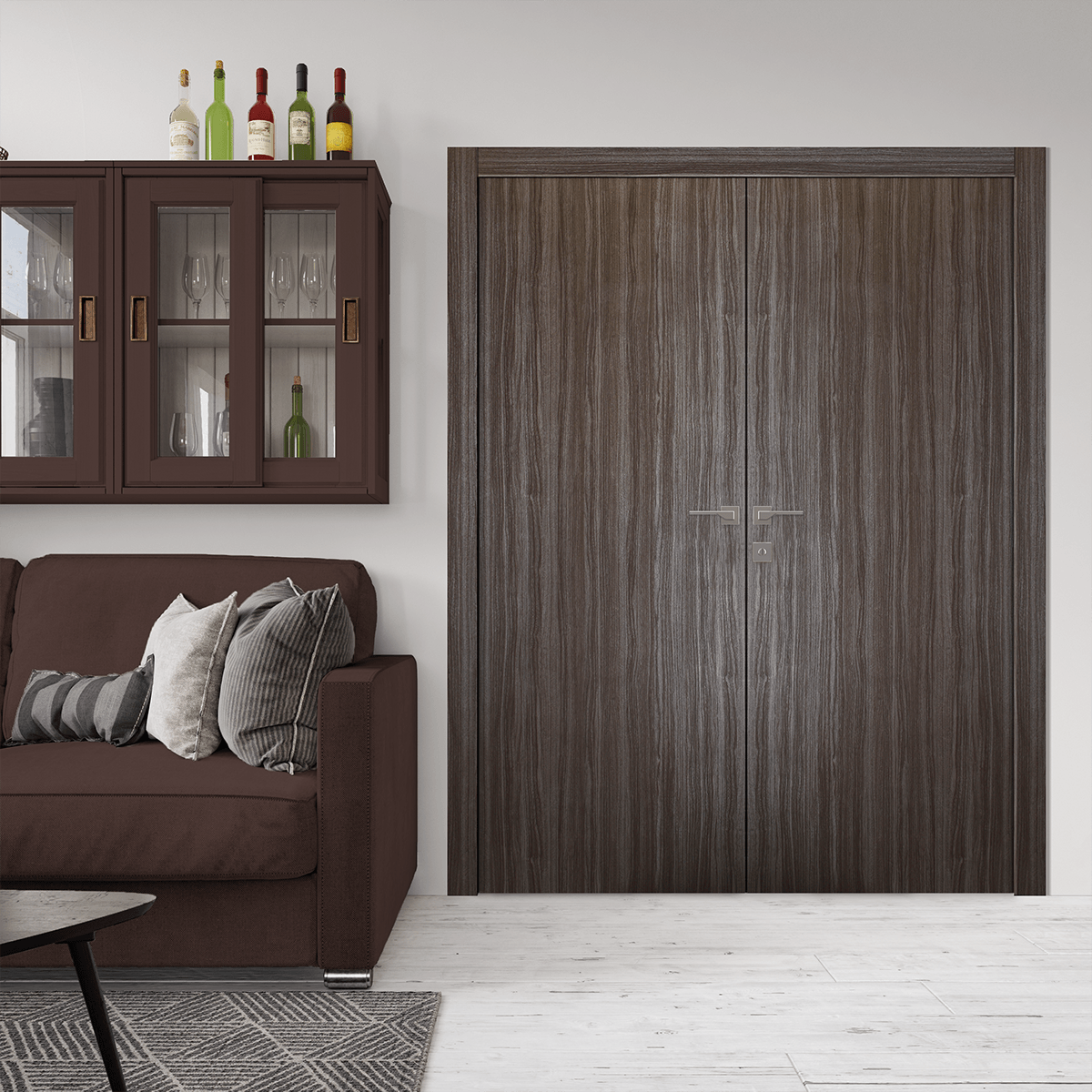 PALLADIO GRAY OAK BYPASS DOORS BELLDINNI MODERN INTERIOR DOOR - 2