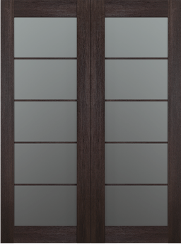 AVON 5 LITE VETRO VERALINGA OAK DOUBLE BI-FOLD BELLDINNI MODERN INTERIOR DOOR - 2