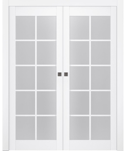 PALLADIO 10 LITE VETRO BIANCO NOBLE DOUBLE POCKET BELLDINNI MODERN INTERIOR DOOR - 6