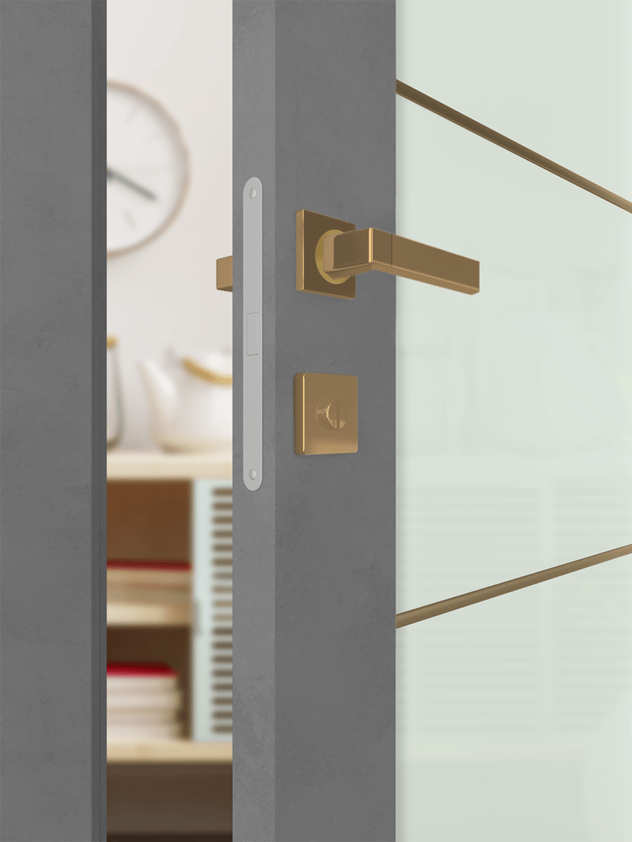 AVON 202 4H GOLD STRIPS VETRO DARK URBAN INVISIBLE METAL FRAME BELLDINNI MODERN INTERIOR DOOR - 3