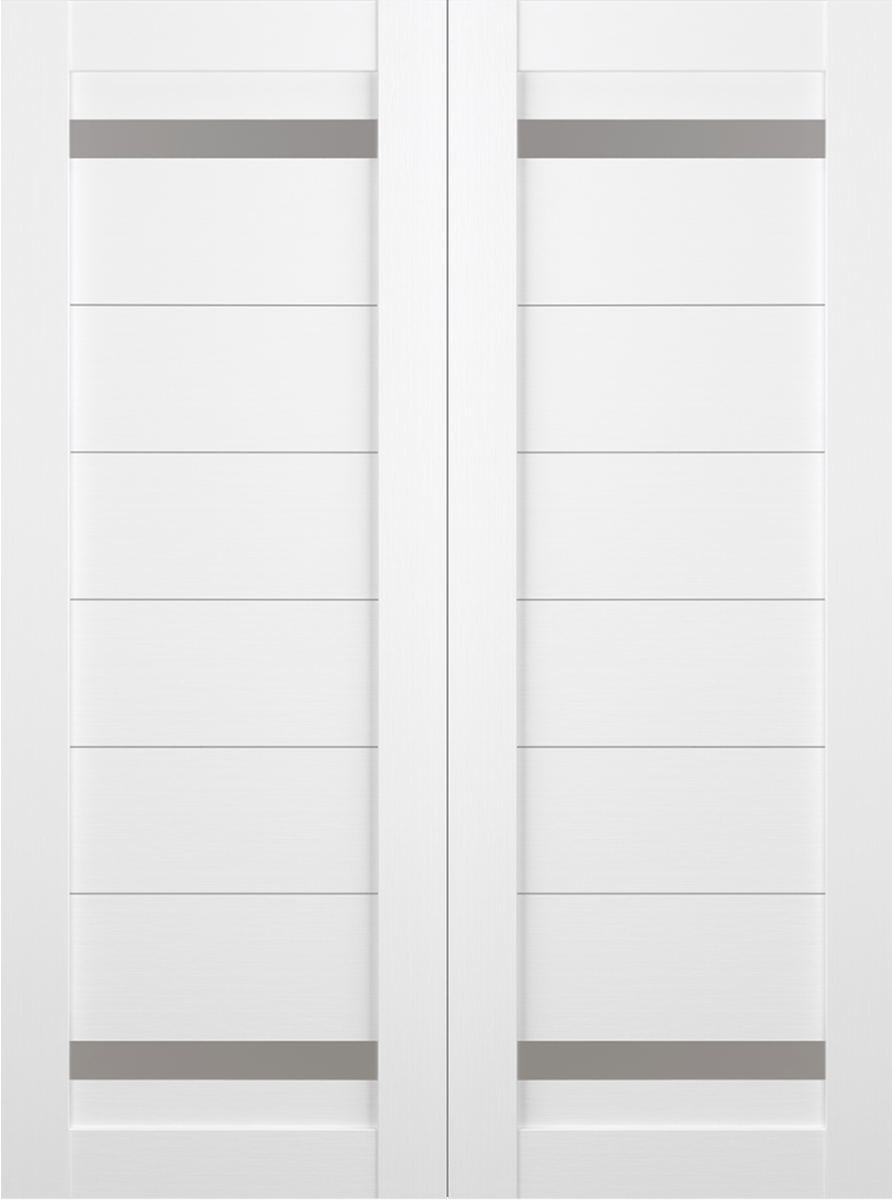 PERLA VETRO BIANCO NOBLE DOUBLE BARN BELLDINNI MODERN INTERIOR DOOR - 2