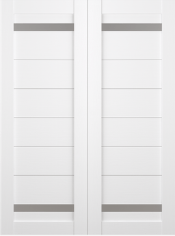 PERLA VETRO BIANCO NOBLE DOUBLE BARN BELLDINNI MODERN INTERIOR DOOR - 2