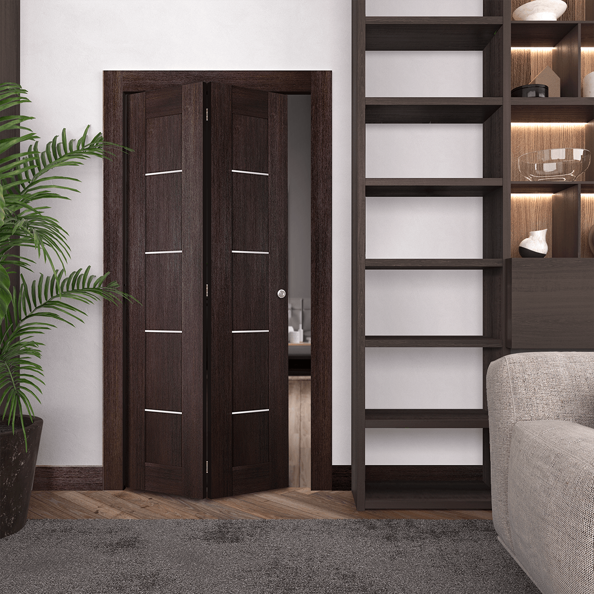 AVON 07 4H VERALINGA OAK DOUBLE BI-FOLD BELLDINNI MODERN INTERIOR DOOR - 2