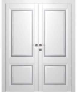AURUM 2 VETRO POLAR WHITE DOUBLE BELLDINNI MODERN INTERIOR DOOR - 1