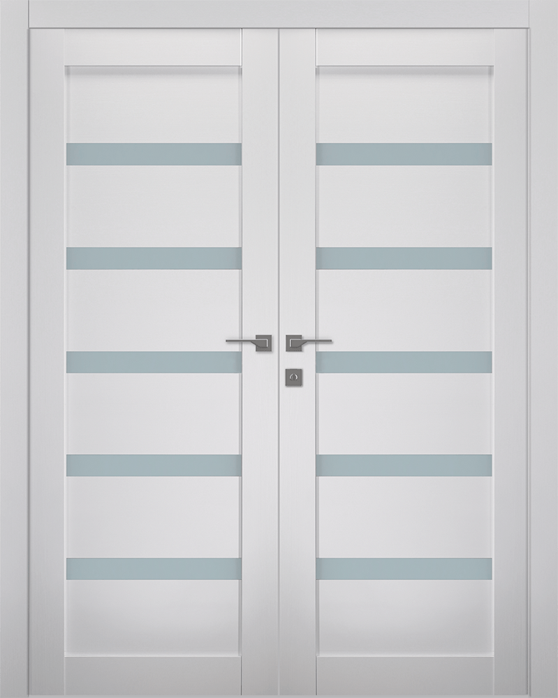 LEORA VETRO BIANCO NOBLE DOUBLE BELLDINNI MODERN INTERIOR DOOR - 1