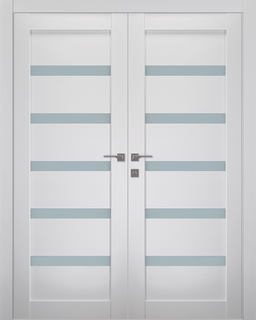 LEORA VETRO BIANCO NOBLE DOUBLE BELLDINNI MODERN INTERIOR DOOR - 1