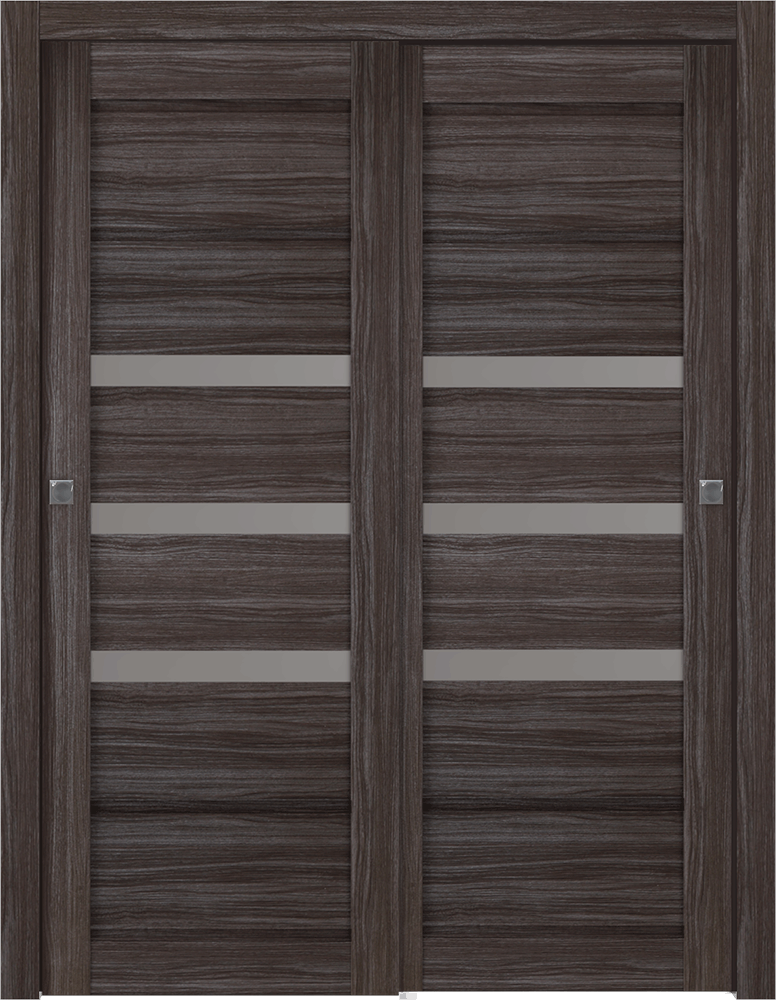 RITA VETRO GRAY OAK BYPASS BELLDINNI MODERN INTERIOR DOOR - 1