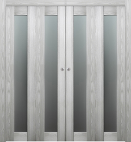 AVON 207 VETRO RIBEIRA ASH DOUBLE BI-FOLD BELLDINNI MODERN INTERIOR DOOR - 1