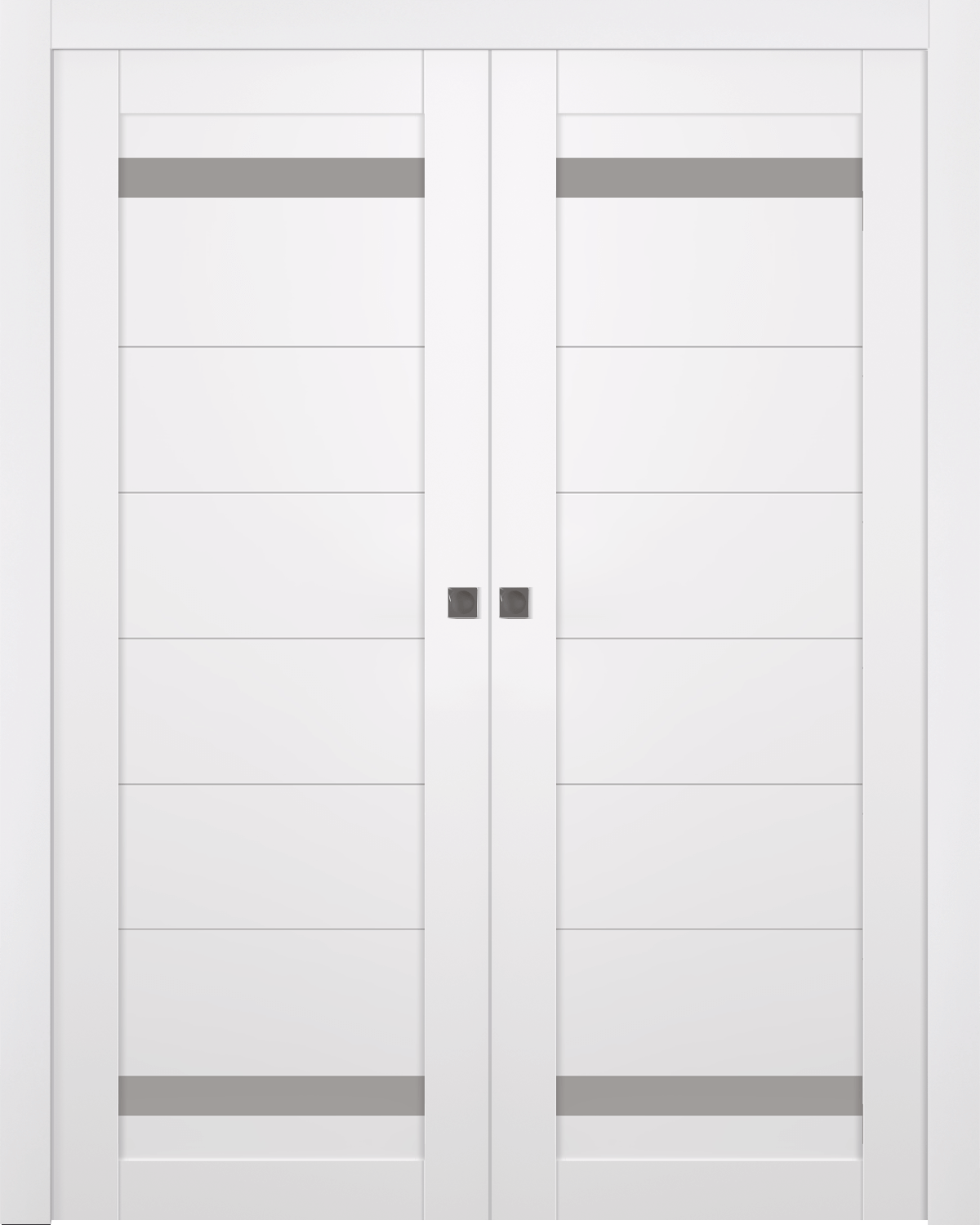 PERLA VETRO SNOW WHITE DOUBLE POCKET BELLDINNI MODERN INTERIOR DOOR - 1