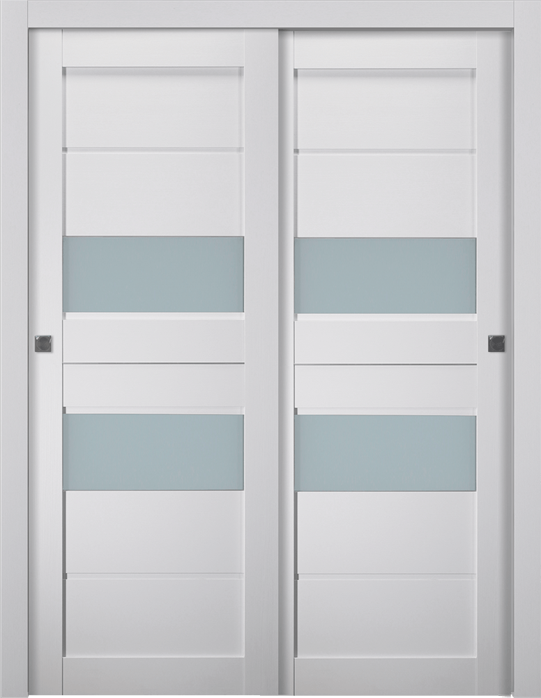 DESSA VETRO BIANCO NOBLE BYPASS BELLDINNI MODERN INTERIOR DOOR - 1