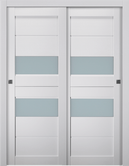 DESSA VETRO BIANCO NOBLE BYPASS BELLDINNI MODERN INTERIOR DOOR - 1