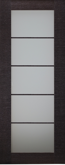 AVANTI 5 LITE VETRO BLACK APRICOT SLAB BELLDINNI MODERN INTERIOR DOOR - 1
