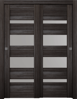 MIRELLA VETRO GRAY OAK BYPASS BELLDINNI MODERN INTERIOR DOOR - 1