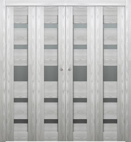 AVON 07-05 VETRO RIBEIRA ASH DOUBLE BI-FOLD BELLDINNI MODERN INTERIOR DOOR - 1