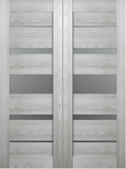 AVON 07-03 VETRO RIBEIRA ASH DOUBLE BARN BELLDINNI MODERN INTERIOR DOOR - 2