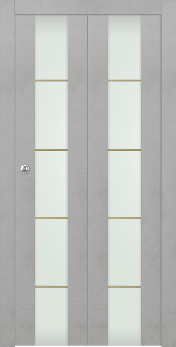 AVON 202 4H GOLD STRIPS VETRO LIGHT URBAN BI-FOLD DOORS BELLDINNI MODERN INTERIOR DOOR - 1