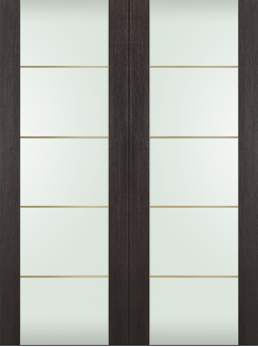 AVON 202 4H GOLD STRIPS VETRO VERALINGA OAK DOUBLE INVISIBLE METAL FRAME BELLDINNI MODERN INTERIOR DOOR - 2