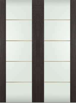 AVON 202 4H GOLD STRIPS VETRO VERALINGA OAK DOUBLE INVISIBLE METAL FRAME BELLDINNI MODERN INTERIOR DOOR - 2