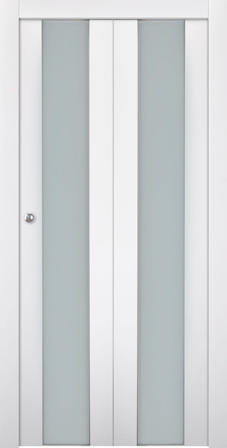 SMART PRO H3G VETRO POLAR WHITE BI-FOLD BELLDINNI MODERN INTERIOR DOOR - 1