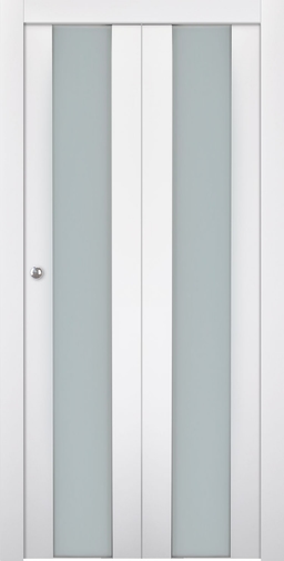 SMART PRO H3G VETRO POLAR WHITE BI-FOLD BELLDINNI MODERN INTERIOR DOOR - 1
